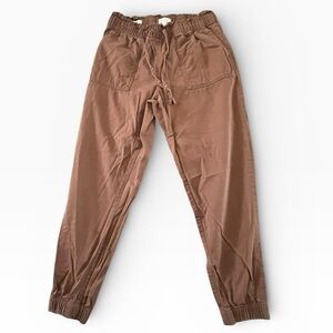 LOFT brown pink Joggers Women Size: S Pull-On Elastic Drawstring Pockets Comfy